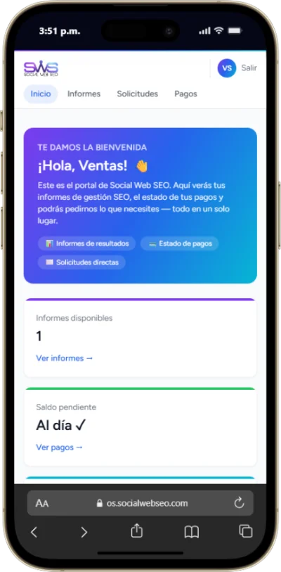 Social Web SEO OS en el teléfono